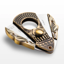 Skull metalinė cigarų giljotina - auksinė