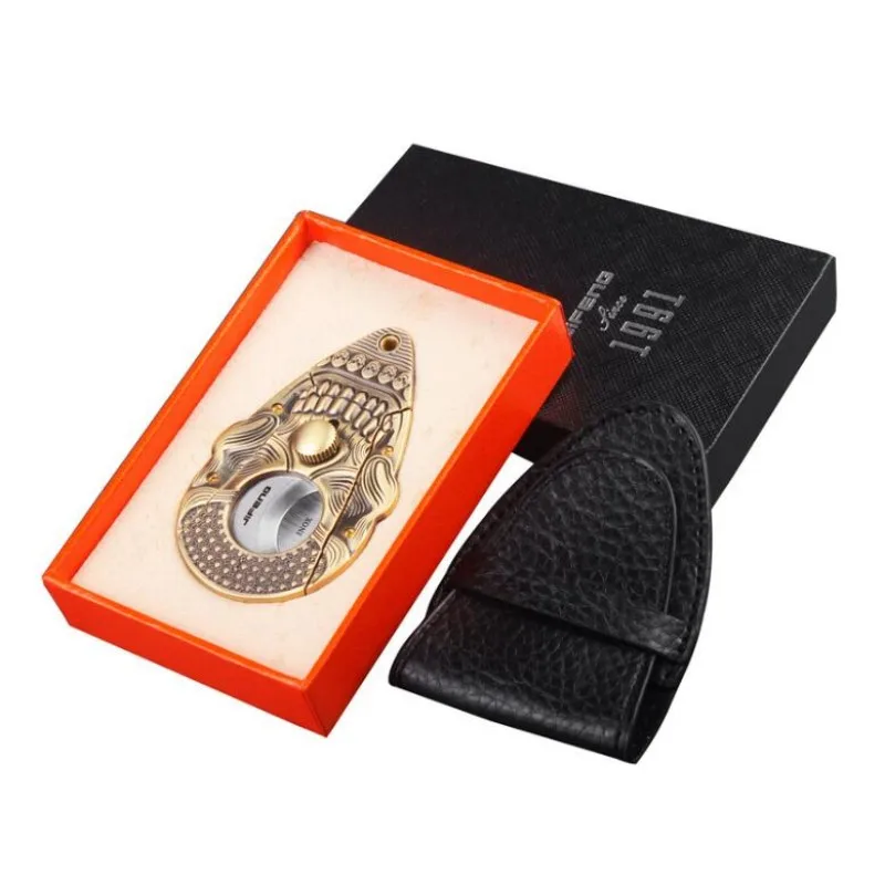 Skull metalinė cigarų giljotina - auksinė