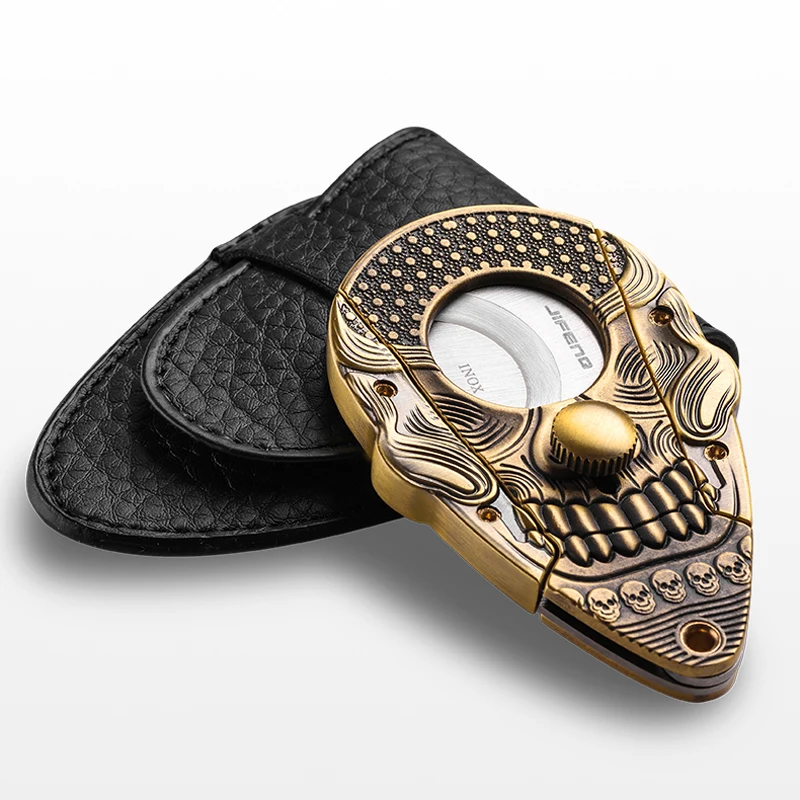 Skull metalinė cigarų giljotina - auksinė