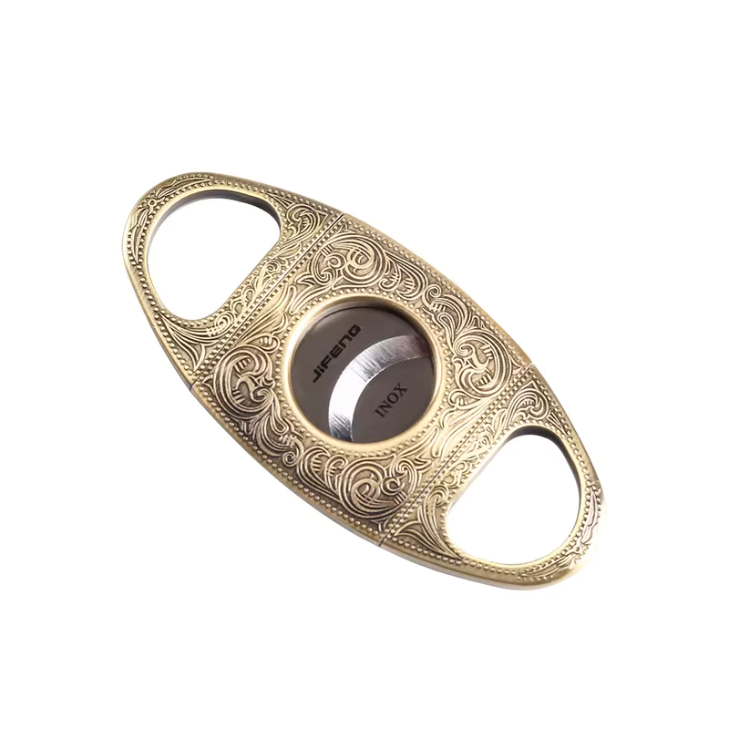 Retro nerūdijančio plieno cigarų pjaustytuvas - auksinė