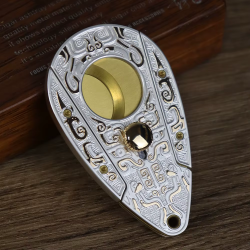 Unikalaus dizaino nerūdijančio plieno cigarų peilis - giljotina - sidabrinis