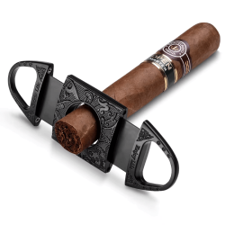 Nerūdijančio plieno dvigubų ašmenų cigarų peilis -giljotina, juoda