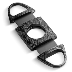 Nerūdijančio plieno dvigubų ašmenų cigarų peilis -giljotina, juoda