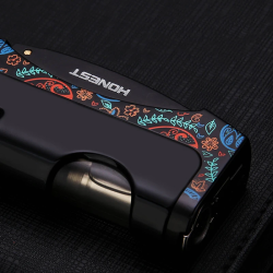 Metalinis, vėjui atsparus butano dujų žiebtuvėlis HONEST - juodas