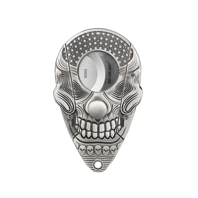 Skull metalinė cigarų giljotina - sidabrinis
