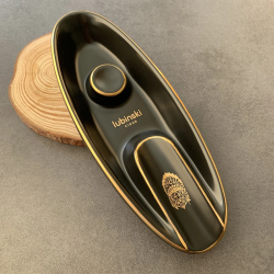 Keraminė peleninė cigarams - juoda